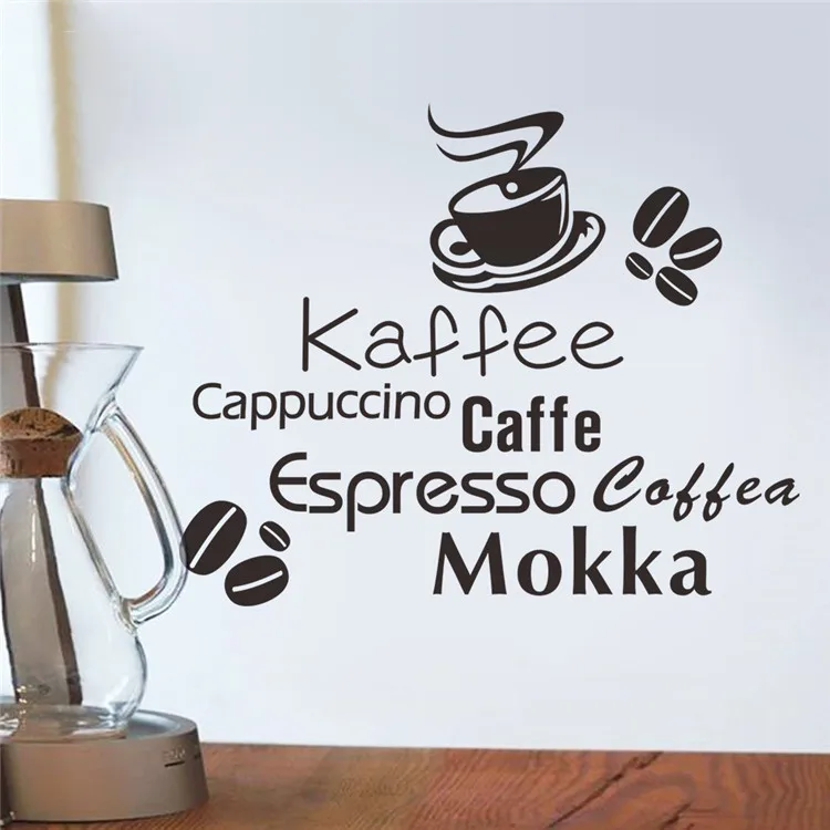 Kaffee капучино кафе английский надписи стена наклейка для телевизор диван фон