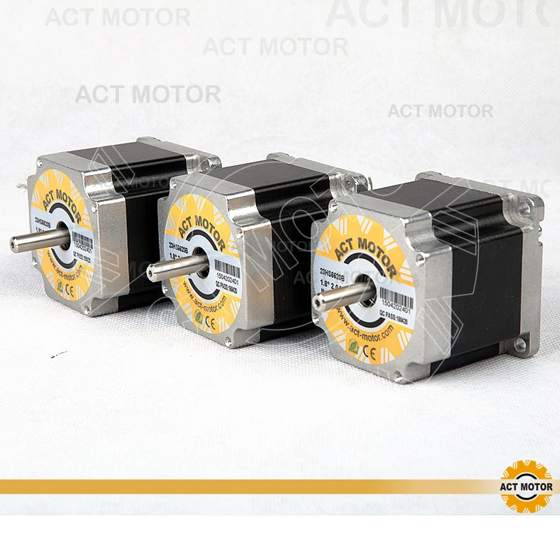 ACT Motor 3PCS Nema23 Stepper Motor 23HS6620B Dual Shaft 185oz-in 56mm 2A 6-lead 2Phase CE ROHS ISO US CA UK DE FR IT DK Free
ACT Motor 3PCS Nema23 Stepper Motor 23HS6620B Dual Shaft 185oz-in 56mm 2A 6-lead 2Phase CE ROHS ISO US CA UK DE FR IT DK Free