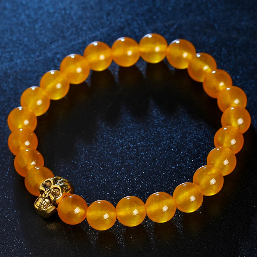 Hot Natural Stone Bracelet Chalcedony Lava Stone Tiger Eye Garnet Antique Gold Color Skull Bracelet Jewelry Gift
Hot Natural Stone Bracelet Chalcedony Lava Stone Tiger Eye Garnet Antique Gold Color Skull Bracelet Jewelry Gift