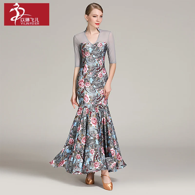 Lady Ballroom Dancing Dress Half Sleeve V Neck Long Dress Female Modern Dance Suit National Standard Dance Costumes D-0693
Lady Ballroom Dancing Dress Half Sleeve V Neck Long Dress Female Modern Dance Suit National Standard Dance Costumes D-0693