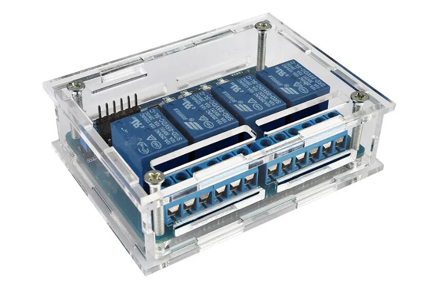 DC 5v 4-канальный Релейный модуль для Raspberry Pi Arduino 8051 AVR PIC DSP ARM с практичная акриловая