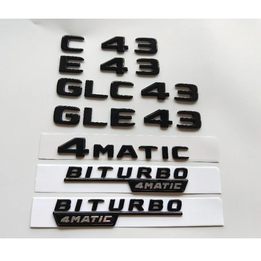Brilliant Gloss Glossy Black Fender Trunk Emblems Badges for Mercedes Benz W205 C43 W213 E43 X253 GLC43 GLE43 AMG BITURBO 4MATIC
Brilliant Gloss Glossy Black Fender Trunk Emblems Badges for Mercedes Benz W205 C43 W213 E43 X253 GLC43 GLE43 AMG BITURBO 4MATIC