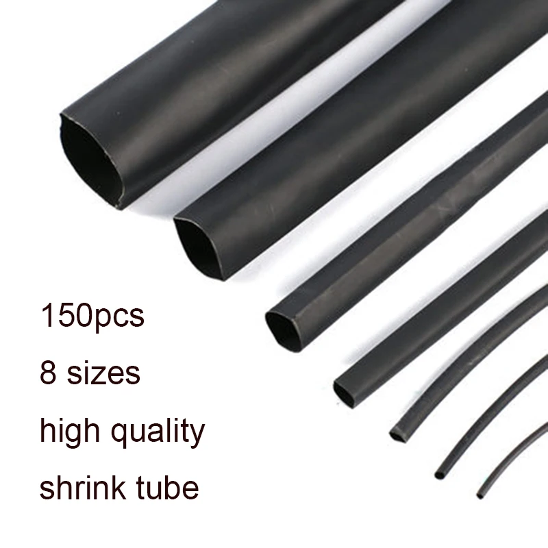150PCS 7.28m Black 2:1 Assortment Heat Shrink Tubing Car Cable Sleeving Wrap Wire Kit Useful cable Electrical Tube shrinktube
150PCS 7.28m Black 2:1 Assortment Heat Shrink Tubing Car Cable Sleeving Wrap Wire Kit Useful cable Electrical Tube shrinktube