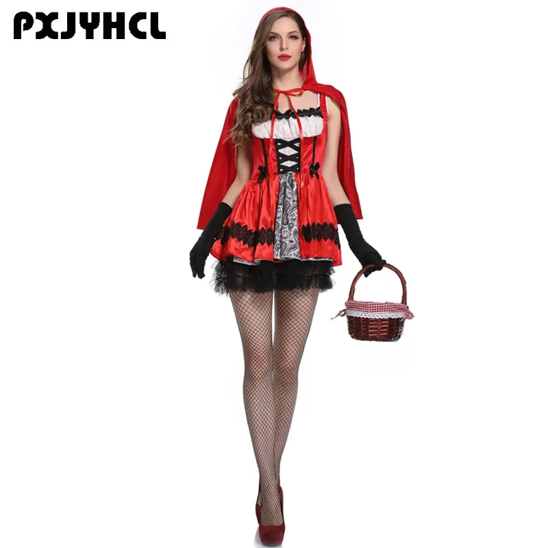 Halloween Little Red Riding Hood Cospaly Costume For Women Adult Female Fantasia Fairy Tale Dress Sexy Uniform Short Dresses
Halloween Little Red Riding Hood Cospaly Costume For Women Adult Female Fantasia Fairy Tale Dress Sexy Uniform Short Dresses