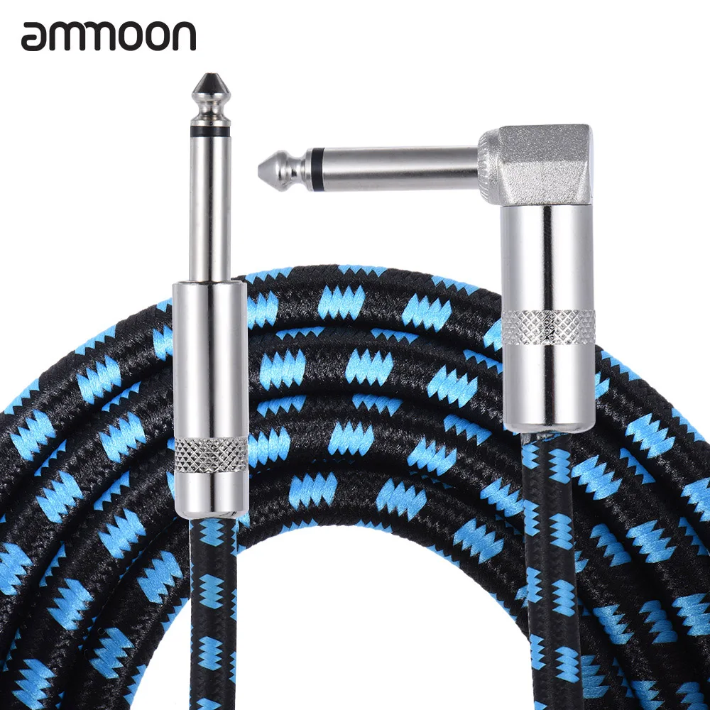 ammoon 3M /10 Feet Guitar Cable Straight to Right Angle 1/4-Inch 6.35mm Plug with Blue Tweed Woven Jacket Guitar Accessories
ammoon 3M /10 Feet Guitar Cable Straight to Right Angle 1/4-Inch 6.35mm Plug with Blue Tweed Woven Jacket Guitar Accessories