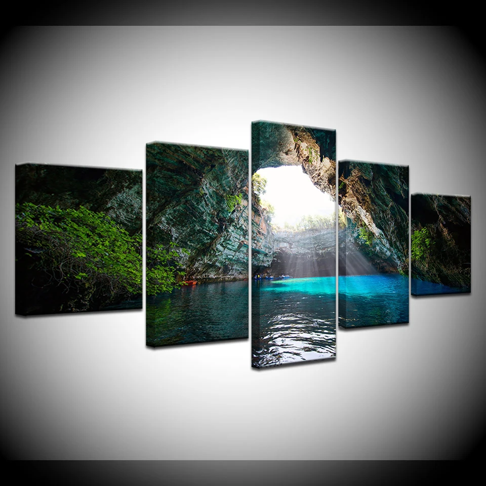 5 Panel/piece HD Print The lake under the cave blue water Landscape art wall posters Canvas For home living room decoration
5 Panel/piece HD Print The lake under the cave blue water Landscape art wall posters Canvas For home living room decoration