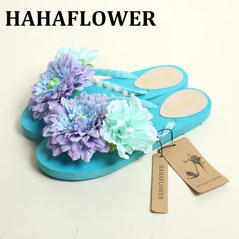 Летние женские шлепанцы HAHAFLOWER сандалии на плоской подошве танкетке женская