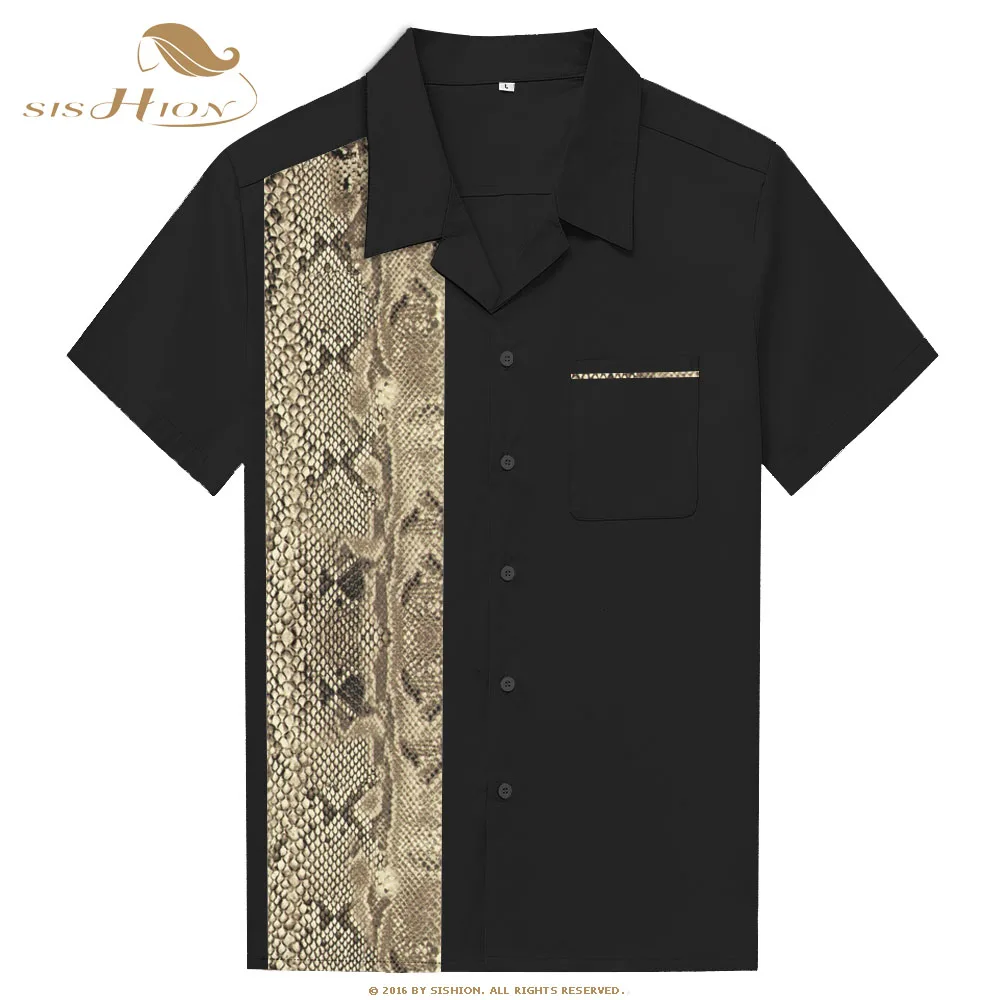 SISHION Vintage Style Bowling Shirt ST110 2022 Summer Short Sleeve Retro Animal Snake Print Cotton Men Casual Shirt
SISHION Vintage Style Bowling Shirt ST110 2022 Summer Short Sleeve Retro Animal Snake Print Cotton Men Casual Shirt