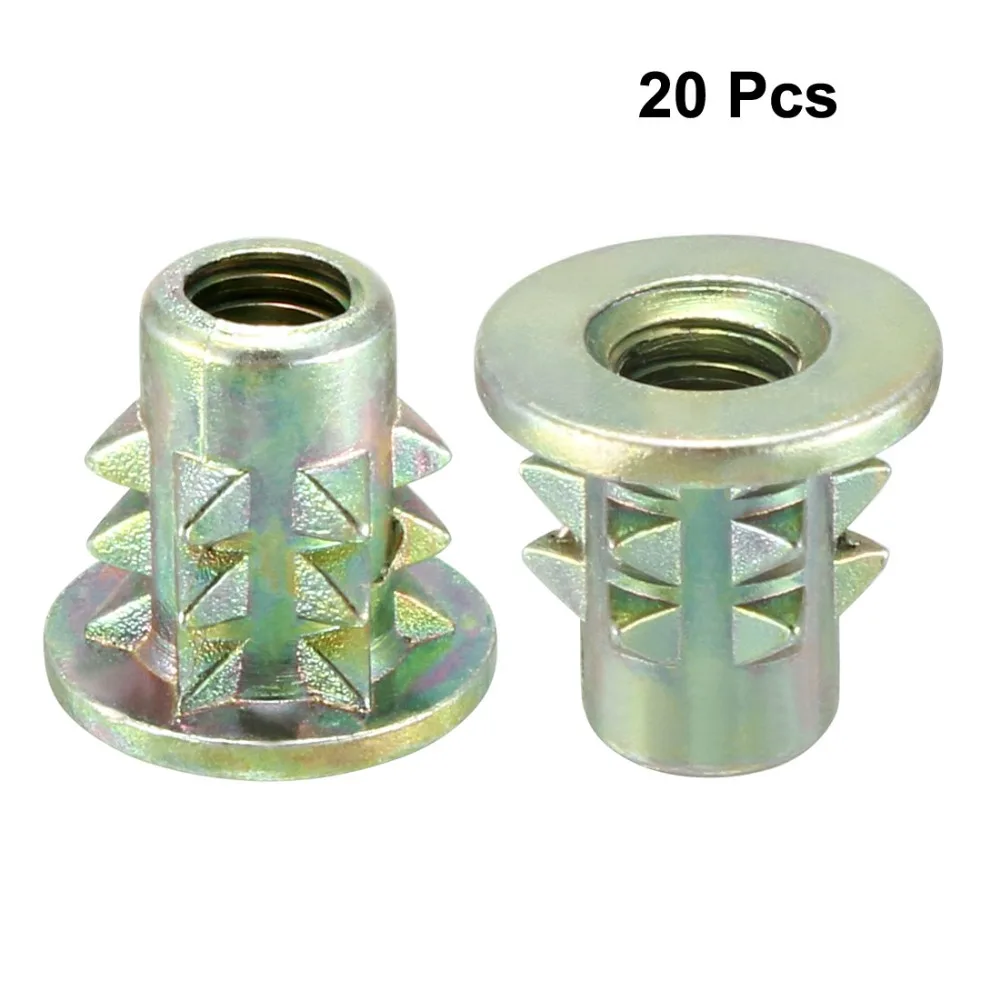 Uxcell Newest 20pcs M4x10 M5x11 M6x12 M8x13 Wood Insert E-Nut Screws Zinc Alloy Threaded Insert Nuts Furniture Fittings
Uxcell Newest 20pcs M4x10 M5x11 M6x12 M8x13 Wood Insert E-Nut Screws Zinc Alloy Threaded Insert Nuts Furniture Fittings