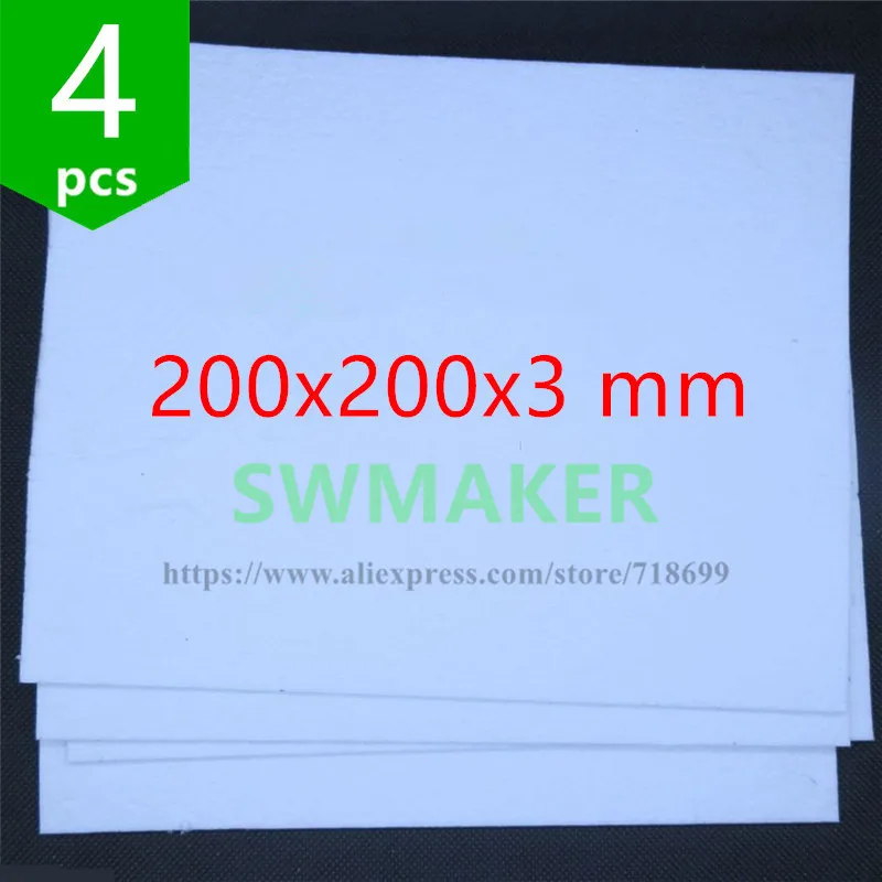 4pcs Reprap 3D printer 200x200mm heated bed insulation plate sheet Heating Bed Insulation Cottons
4pcs Reprap 3D printer 200x200mm heated bed insulation plate sheet Heating Bed Insulation Cottons