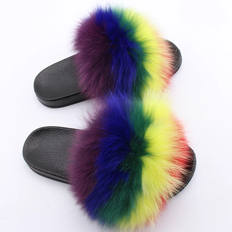 COOLSA Women Summer Flat Fur Slippers Women Black PVC Sole Striped Fox Fur Slippers Women Flat Non-slip Fur Furry Slippers Hot
COOLSA Women Summer Flat Fur Slippers Women Black PVC Sole Striped Fox Fur Slippers Women Flat Non-slip Fur Furry Slippers Hot