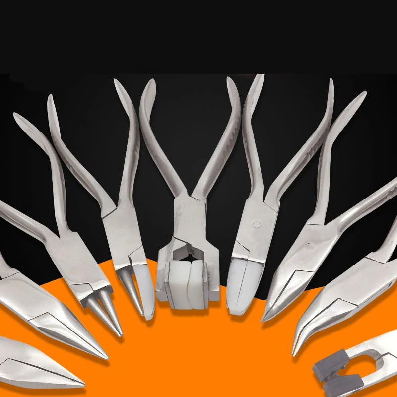 Eyeglasses repair Pliers Stainless steel Professional Prevent Injury Flat Nylon Jaw Pliers for DIY Jewelry Tools
Eyeglasses repair Pliers Stainless steel Professional Prevent Injury Flat Nylon Jaw Pliers for DIY Jewelry Tools