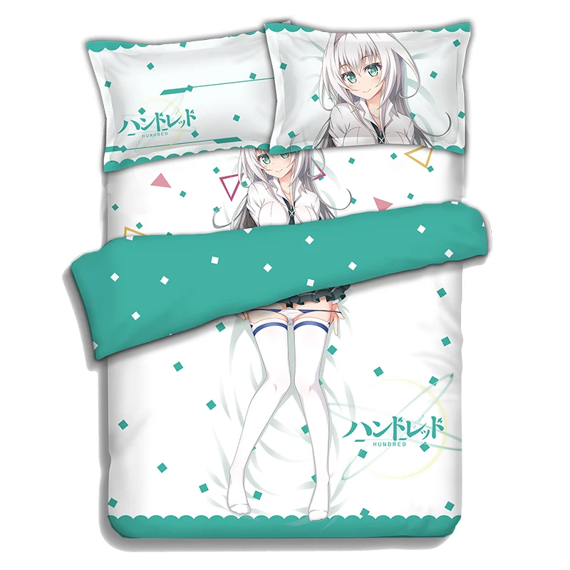 Hundred Emilia Anime Bedding Sheet Bedding Sets Bedcover Pillow Case 4PCS