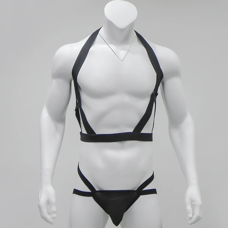 Sexy Nylon Mens Lingerie Sexy Thong Man Gay Underwear Men's string Bondage Chest Harness Men Night Club Wear Black White
Sexy Nylon Mens Lingerie Sexy Thong Man Gay Underwear Men's string Bondage Chest Harness Men Night Club Wear Black White