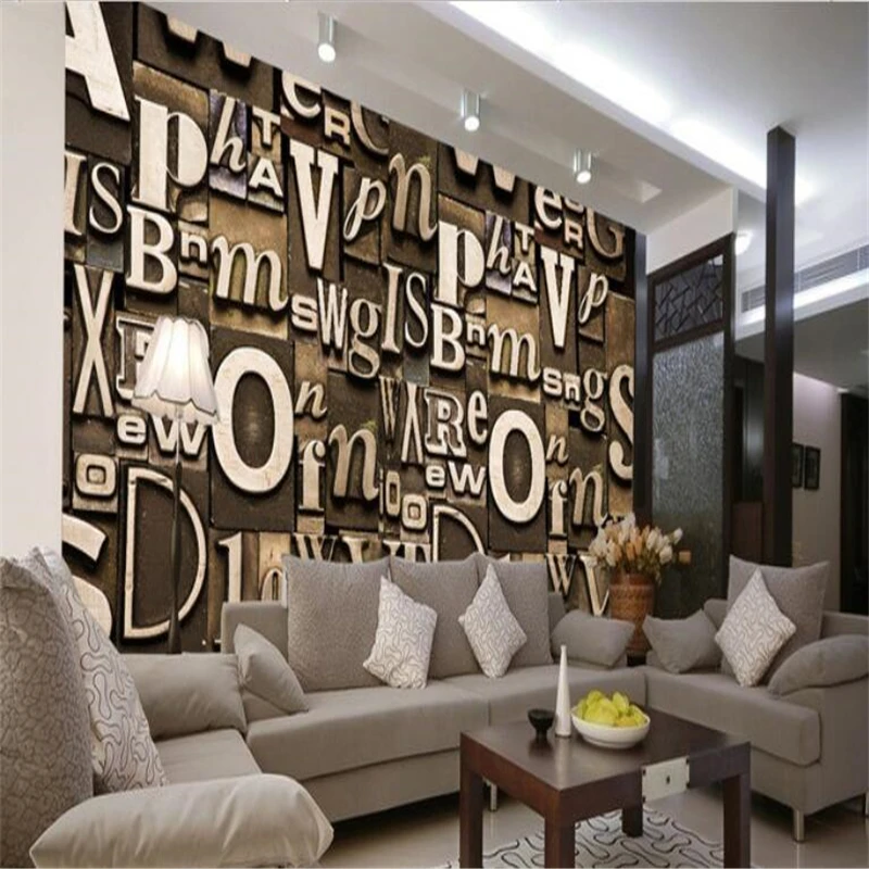 beibehang 3D Stereo English alphabet living room background wall painting custom wallpaper mural decoration
beibehang 3D Stereo English alphabet living room background wall painting custom wallpaper mural decoration