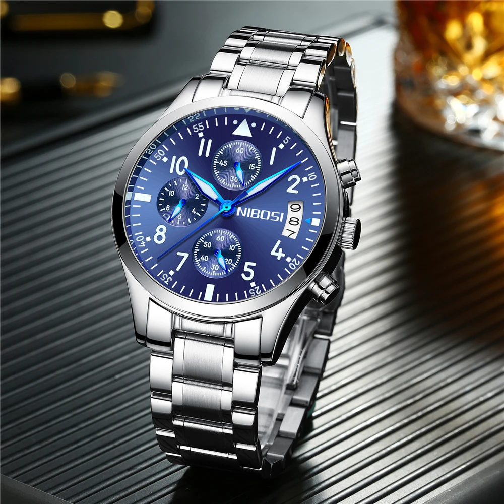 Relogio Masculino NIBOSI мужские s часы лучший бренд класса люкс Бизнес Кварцевые для мужчин