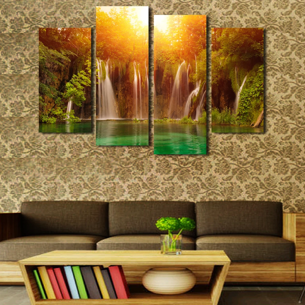 Cuadros Cuadros Decoracion 4 Plane Waterfall Sunrise Lake Picture Canvas Painting Oil Wall Art Print Home Decoration(no frame)
Cuadros Cuadros Decoracion 4 Plane Waterfall Sunrise Lake Picture Canvas Painting Oil Wall Art Print Home Decoration(no frame)