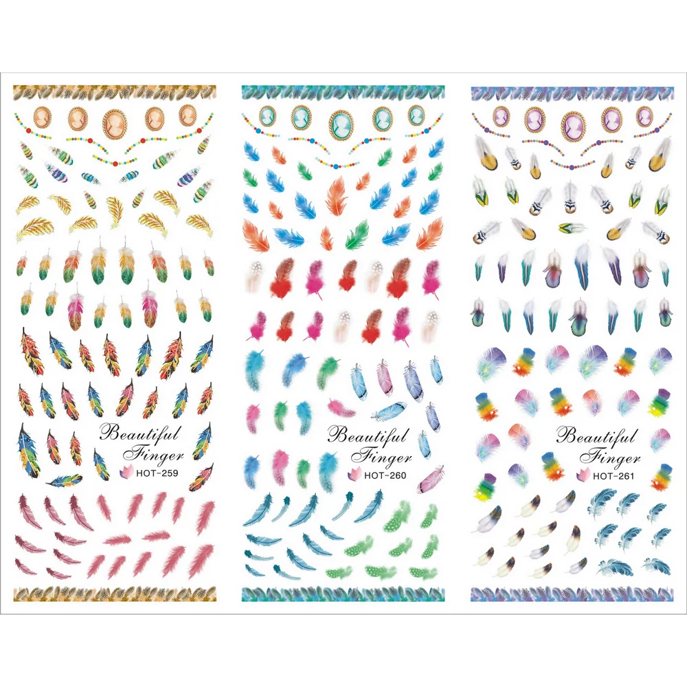 3 PACKS / LOT FEATHER PEACOCK BIRD NAIL TATTOOS STICKER WATER DECAL NAIL ART HOT259-261
3 PACKS / LOT FEATHER PEACOCK BIRD NAIL TATTOOS STICKER WATER DECAL NAIL ART HOT259-261
