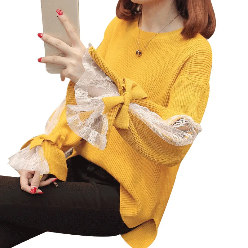 New Women's Autumn and Winter Sweater Female Loose 2020 Lace Sexy Knitted Sweaters Pullovers Long Sleeve Jumper Pull Femme L41
New Women's Autumn and Winter Sweater Female Loose 2020 Lace Sexy Knitted Sweaters Pullovers Long Sleeve Jumper Pull Femme L41
