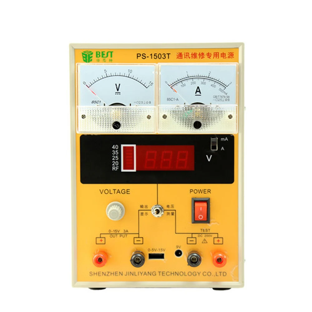 BEST 1503T 15V3A Mobile Phone DC Regulated Power Supply Repair Pointer Table LED Digital Display GSM Signal Detection Function
BEST 1503T 15V3A Mobile Phone DC Regulated Power Supply Repair Pointer Table LED Digital Display GSM Signal Detection Function