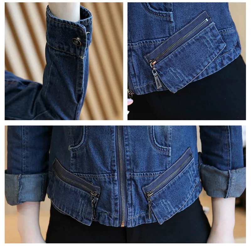 Sanishroly New Spring Autumn Women Denim Jacket Hot Zippers Jean Coat Female Long Sleeve Outerwear Short Tops Plus Size 3XL S603
Sanishroly New Spring Autumn Women Denim Jacket Hot Zippers Jean Coat Female Long Sleeve Outerwear Short Tops Plus Size 3XL S603