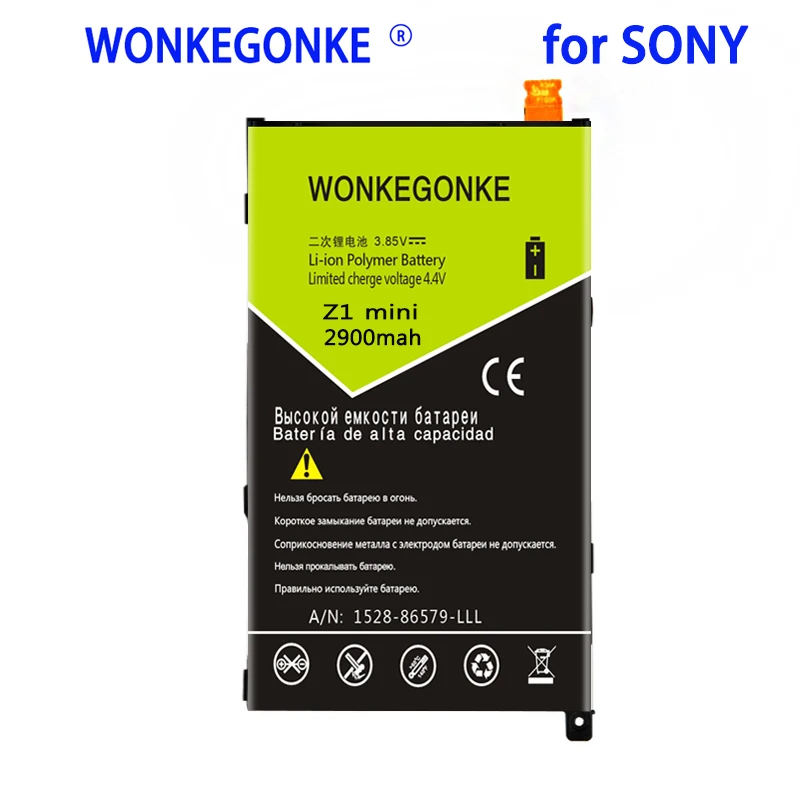 Аккумулятор WONKEGONKE LIS1529ERPC, 2900 мАч, для Sony Xperia Z1mini, Z1 mini, D5503, M51W, Z1
Аккумулятор WONKEGONKE LIS1529ERPC, 2900 мАч, для Sony Xperia Z1mini, Z1 mini, D5503, M51W, Z1