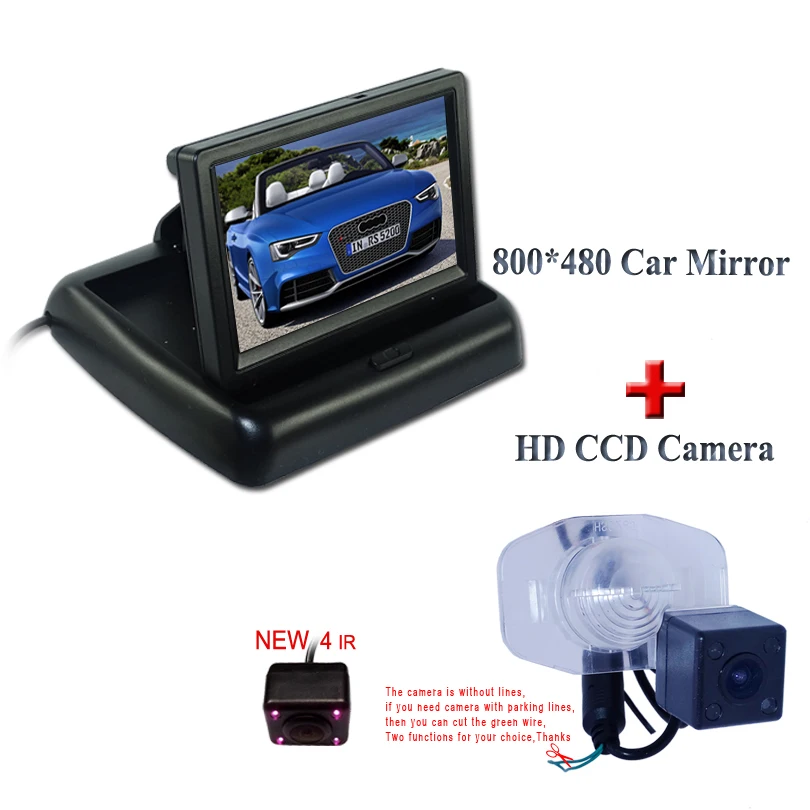 car parking camera 4 IR ight night-vision kit 4.3&quotLCD Fold display monitor for Toyota Corolla BYD G3 hot selling | Автомобили и