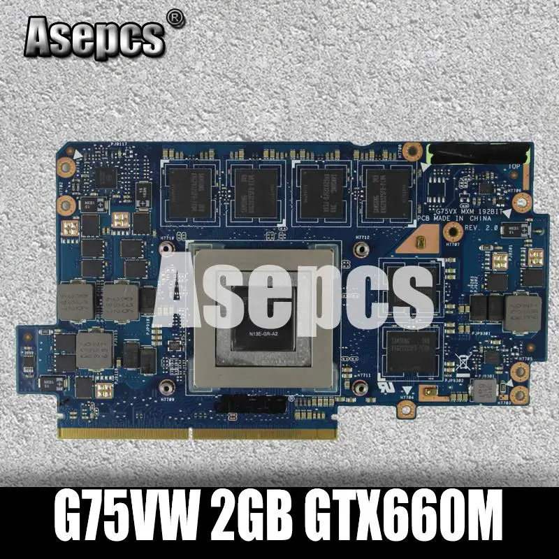 Видеокарта Asepcs для For Asus G75V G75VW 2GB GTX660M самая высокая конфигурация N13E GE A2