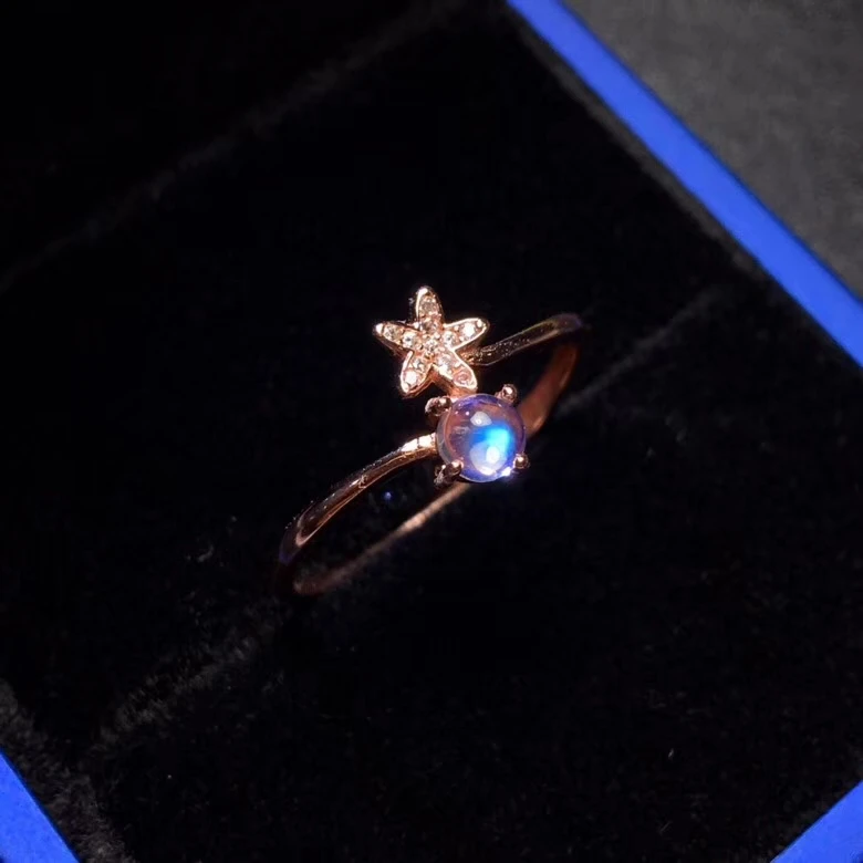 S925 silver inlaid natural blue moonstone ring natural gemstone fashion Lovely Stars ring woman girl party gift fine jewelry
S925 silver inlaid natural blue moonstone ring natural gemstone fashion Lovely Stars ring woman girl party gift fine jewelry