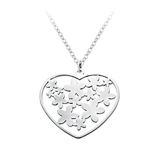 Stainless Steel Love Heart Engrave Flower Pendant Necklace Fashion Women Necklace
Stainless Steel Love Heart Engrave Flower Pendant Necklace Fashion Women Necklace