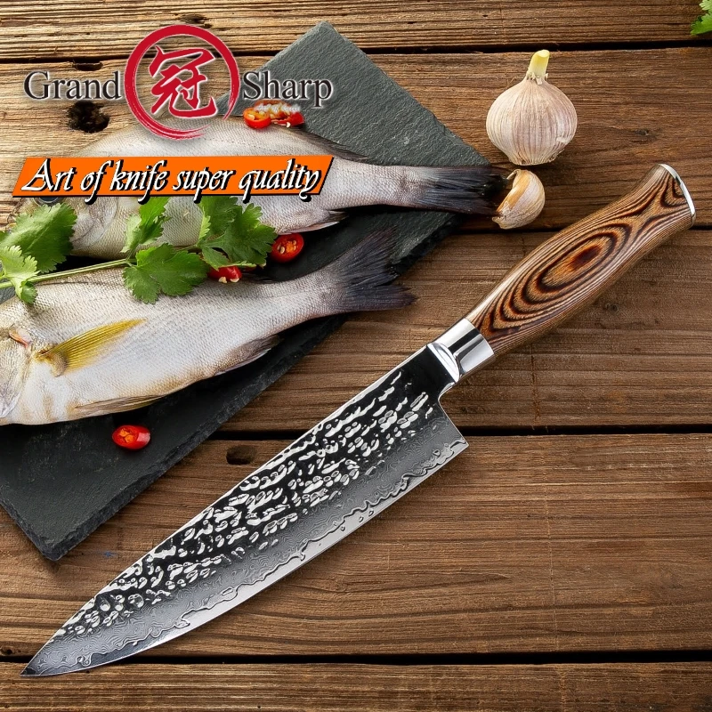 Grandsharp 7,5 дюймов кухонный нож шеф-повара Дамасская сталь японские кухонные ножи VG10 японский высокоуглеродный нож шеф-повара подарочная коробка
Grandsharp 7,5 дюймов кухонный нож шеф-повара Дамасская сталь японские кухонные ножи VG10 японский высокоуглеродный нож шеф-повара подарочная коробка