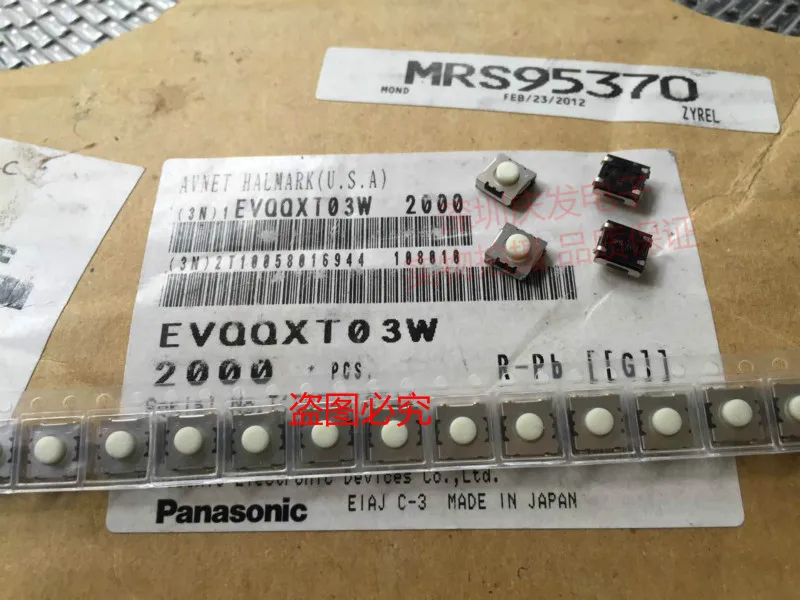 Сенсорный переключатель EVQQXT03W, 6*6 * 100%, вставка SMD, 4-контактные водонепроницаемые и пыленепроницаемые клавиши, 3,1
Сенсорный переключатель EVQQXT03W, 6*6 * 100%, вставка SMD, 4-контактные водонепроницаемые и пыленепроницаемые клавиши, 3,1