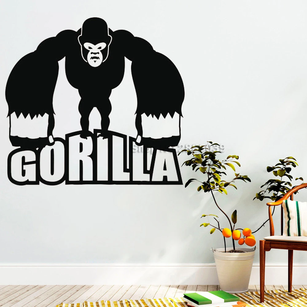 Настенные Стикеры с изображением диких животных Gorilla винтажные домашние
