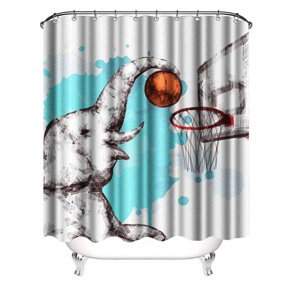 Happy Elephant Palying Basketball Shower Curtains Waterproof Polyester Fabric Shower Curtain for Bathroom Decor
Happy Elephant Palying Basketball Shower Curtains Waterproof Polyester Fabric Shower Curtain for Bathroom Decor