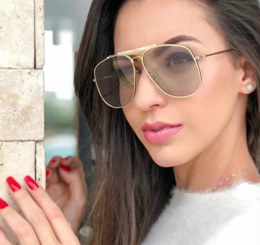 Luxury brand design Fashion Classic Pilot Style ocean lens Sunglasses Men Vintage Brand Design Sun Glasses Oculos 93319 | Аксессуары для
