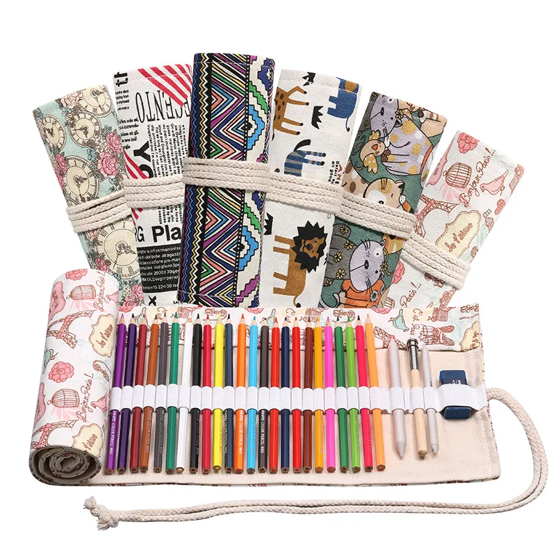 Pencil Case Pen Bag 48 Holes Pouch Canvas Pen Wrap Roll Makeup Cosmetic Brush Pen Storage Stationery School Supplies Students
Pencil Case Pen Bag 48 Holes Pouch Canvas Pen Wrap Roll Makeup Cosmetic Brush Pen Storage Stationery School Supplies Students