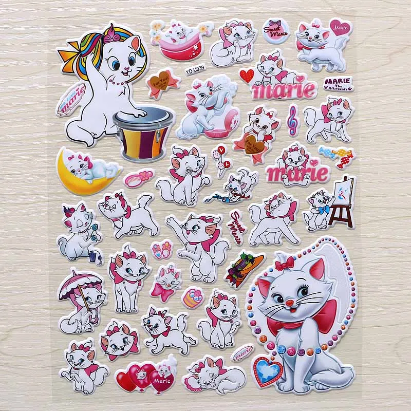 Marie Cat набор детей мультфильм дети наклейки игрушки пышные узор учитель
