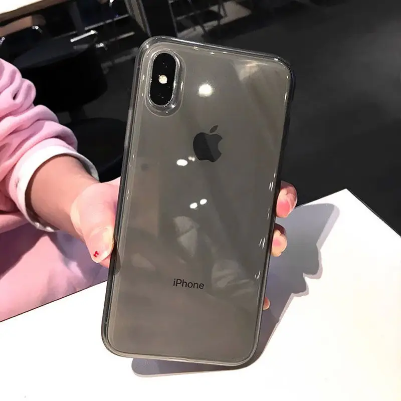 Защитный чехол для iPhone цветной прозрачный противоударный из ТПУ 11 X XR XS Max 8 7 6 6S Plus |