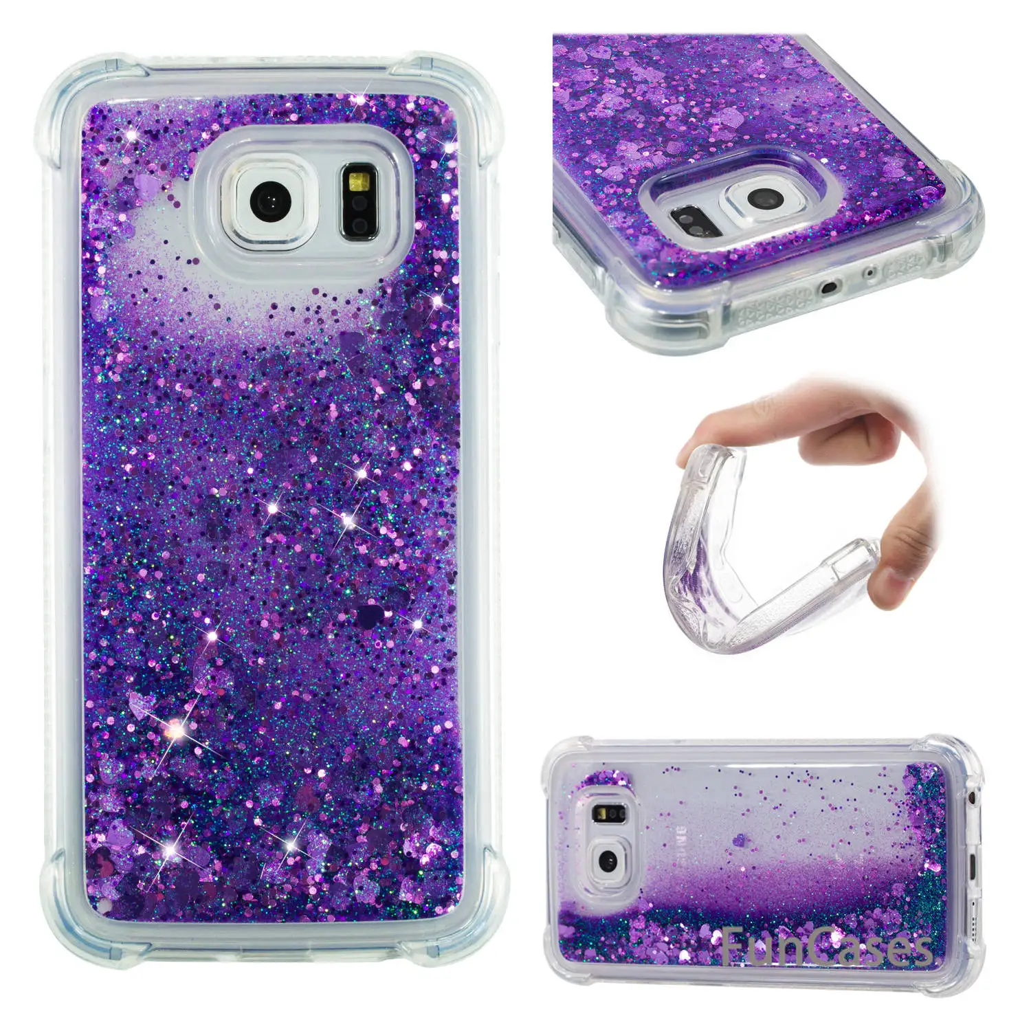 Чехол с розовым сердцем для samsung S6 Мягкая силиконовая задняя крышка портативный