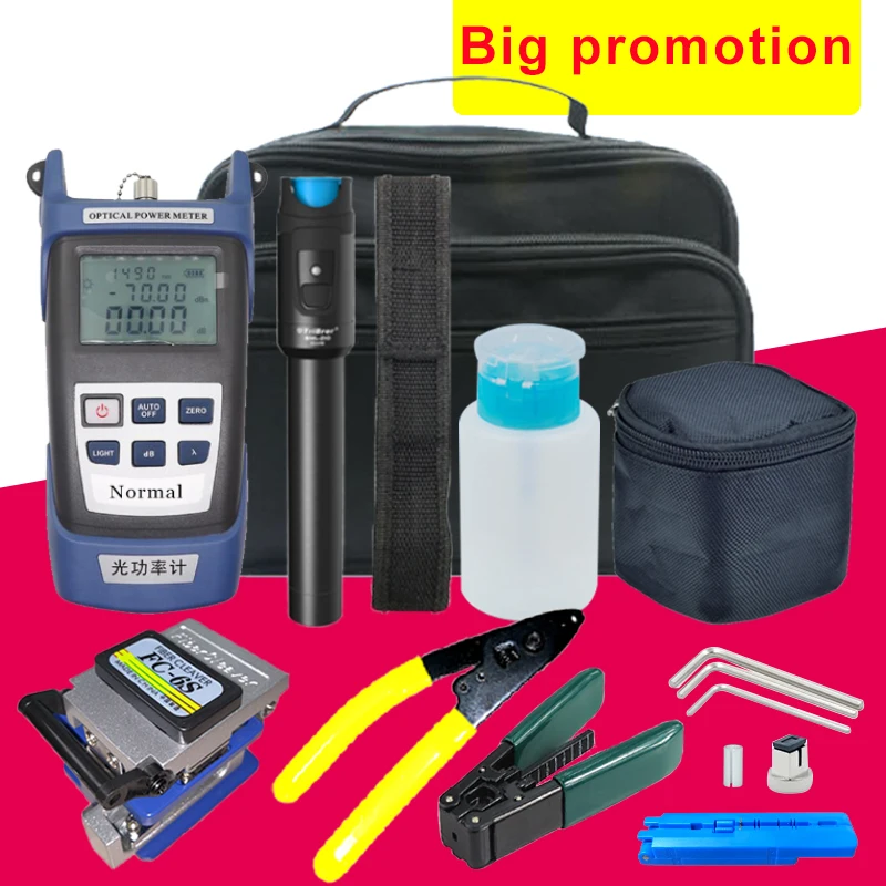 FTTH fiber optic tool kit FC-6S Fiber Cleaver Optical Power Meter 10km Visual Fault Locator with Stripping Pliers
FTTH fiber optic tool kit FC-6S Fiber Cleaver Optical Power Meter 10km Visual Fault Locator with Stripping Pliers