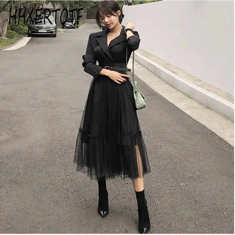 2018 Autumn Winter Women High Waist Mesh Stitching Sexy Dress Female Long Sleeve Black Dress femme
2018 Autumn Winter Women High Waist Mesh Stitching Sexy Dress Female Long Sleeve Black Dress femme