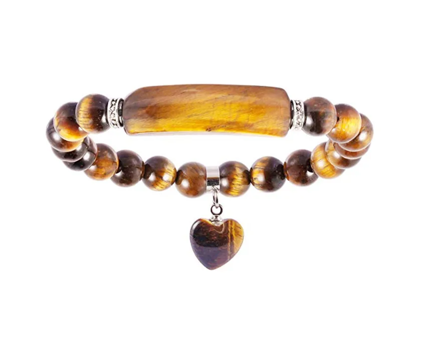 FYJS Unique Silver Plated Romantic Love Heart Connect 8 mm Round Beads Natural Tiger Eye Stone Bracelet
FYJS Unique Silver Plated Romantic Love Heart Connect 8 mm Round Beads Natural Tiger Eye Stone Bracelet