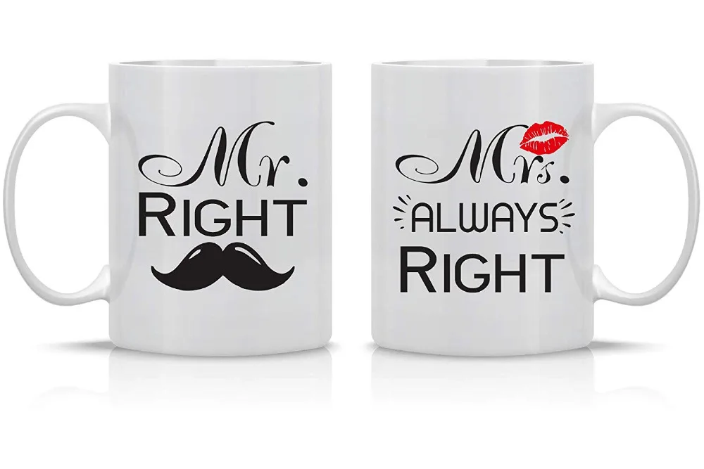 Coffee Mug Mr. Right Mrs. Always Right Wedding Gift for Couple Funny Engagement Gifts Anniversary Present 11oz Ceramic Set 2pcs
Coffee Mug Mr. Right Mrs. Always Right Wedding Gift for Couple Funny Engagement Gifts Anniversary Present 11oz Ceramic Set 2pcs