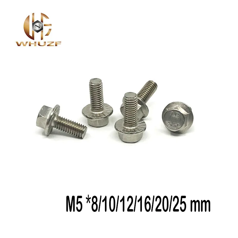20pcs/lot M5 *8/10/12/16/20/25 mm 304Stainless steel hex flange bolt serrated flanged bolt
20pcs/lot M5 *8/10/12/16/20/25 mm 304Stainless steel hex flange bolt serrated flanged bolt
