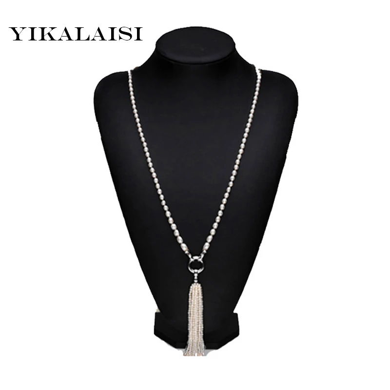 YIKALAISI 2017 NEW Fashion Long Pearl Necklace Pearl Tassels Necklace with 925 sterling silver Jewelry For Women best gift
YIKALAISI 2017 NEW Fashion Long Pearl Necklace Pearl Tassels Necklace with 925 sterling silver Jewelry For Women best gift