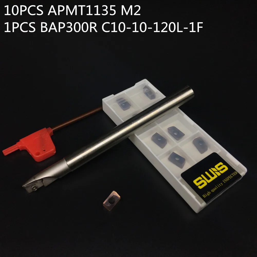10PCS APMT1135 M2+ 1PCS 10mm BAP300R C10-10-120L-1F Milling cutter holder face mill finishing Working P M K
10PCS APMT1135 M2+ 1PCS 10mm BAP300R C10-10-120L-1F Milling cutter holder face mill finishing Working P M K