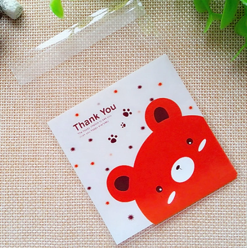 50Pcs/Pack 7x7cm Cute Cartoon Rabbit Bear Polka Dot Plastic Bag Cookie Candy Gift Packaging Bags Wedding Birthday Party Favors | Дом и сад