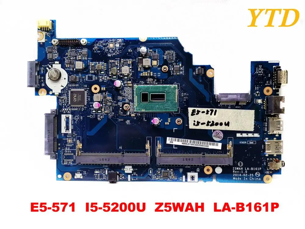 Original for ACER E5-571G laptop motherboard E5-571 I5-5200U Z5WAH LA-B161P tested good free shipping
Original for ACER E5-571G laptop motherboard E5-571 I5-5200U Z5WAH LA-B161P tested good free shipping