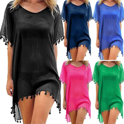 Ball Tassels Women Beachwear Swimwear Bikini Beach Dress Cover Ups Summer Loose Black White Blue Rose Red Sundress Bathing Suit
Ball Tassels Women Beachwear Swimwear Bikini Beach Dress Cover Ups Summer Loose Black White Blue Rose Red Sundress Bathing Suit