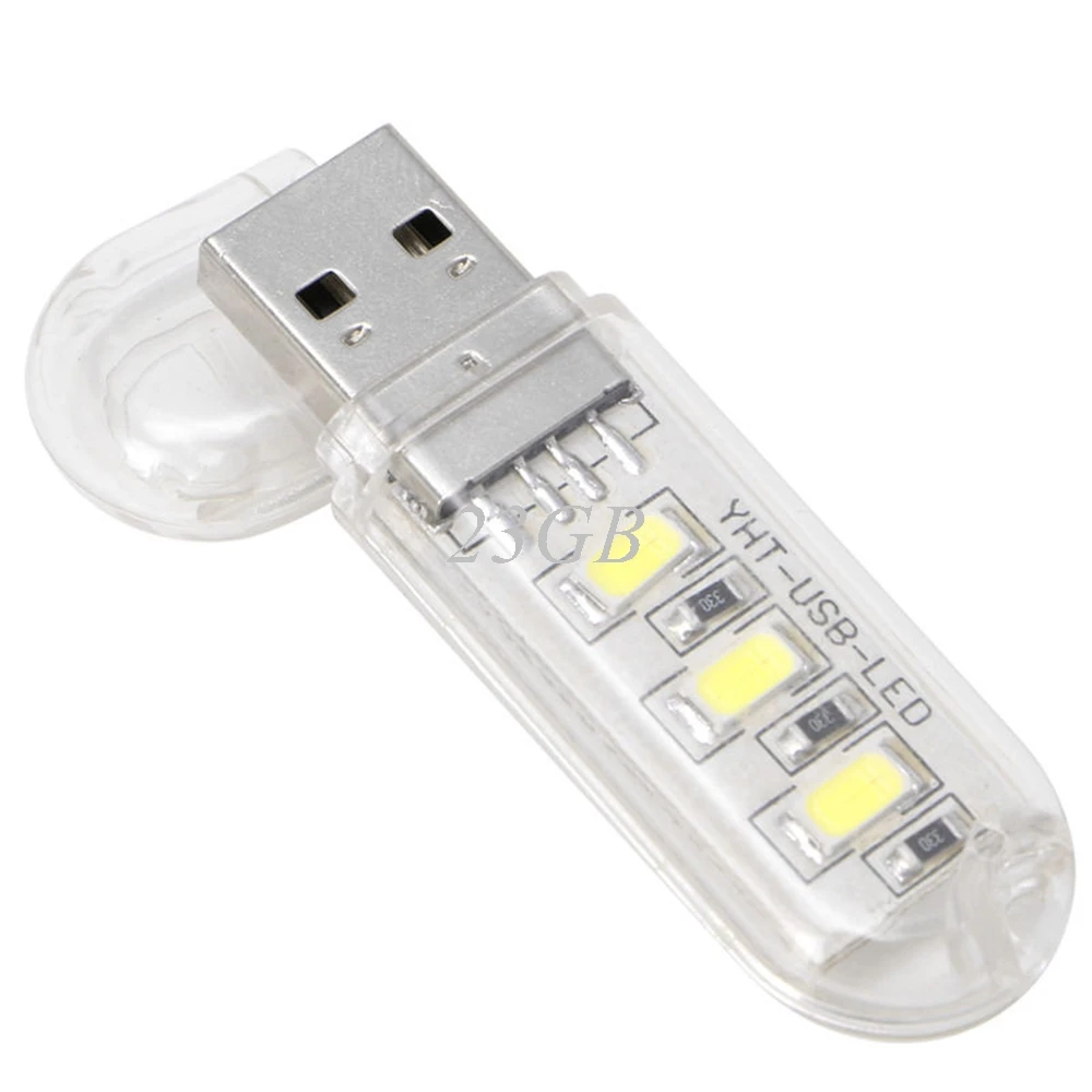 Портативный брелок 3 светодиодный белый ночной Светильник питание от USB U диск